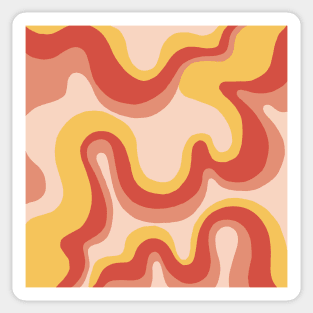 groovy abstract 70's wave print Sticker